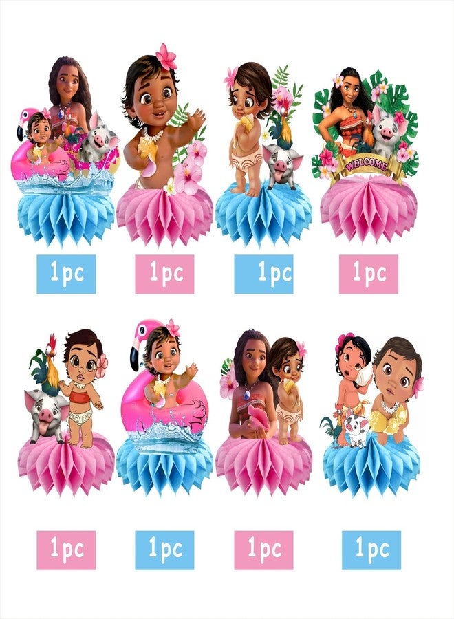 fancigo 8Pcs Moana Table Centerpieces Birthday Party Supplies Double Side Table Decorations for Kids Party Decorations - Image 2